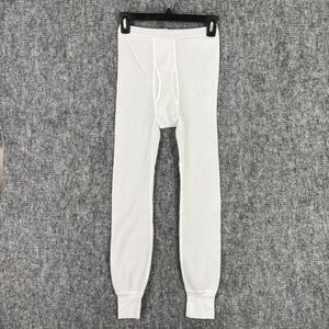 Saugatuck Pants Boys L White Thermal Long Johns Vintage USA made 80s Waffle Knit